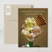 STRESSED ist die Schreibweise der DESSERTS nach hi Postkarte (Vorne/Hinten)