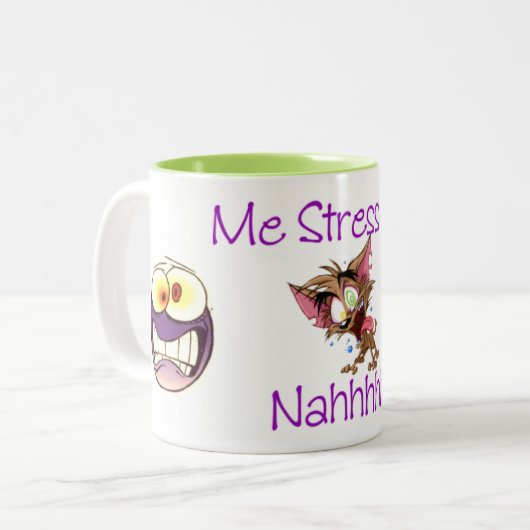 "Stressed out" Zweifarbige Tasse (Vorderseite Links)