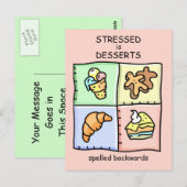 STRESSED wird rückwärts geschrieben Postkarte (Vorne/Hinten)