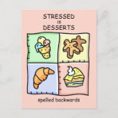 STRESSED wird rückwärts geschrieben Postkarte (Vorderseite)