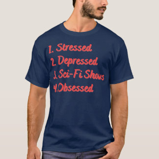 Stressgepresste SciFi-Anzeigen T-Shirt