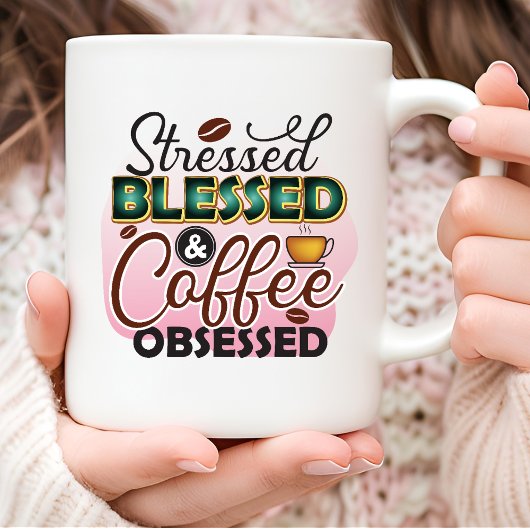 Stressgesegnete Typografie Coffee Tasse