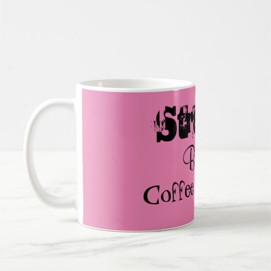 Stressgesegneter Kaffee besessen Kaffeetasse (Links)