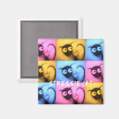 Stressie Cat Angel Magnet (Vorderseite/Rückseite)