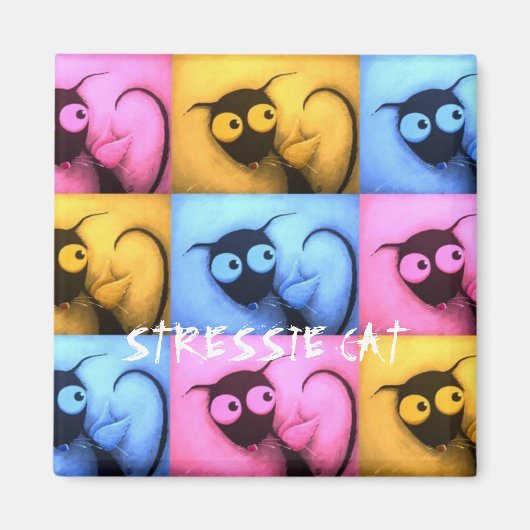 Stressie Cat Angel Magnet (Vorne)