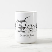 Stressie Katze u. Freund-Tasse Kaffeetasse (Mittel)