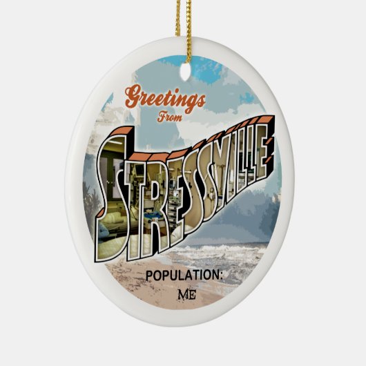 Stressige Grüße Keramik Ornament (Rechts)