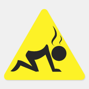 Stresssymbol (schwarz auf gelb) dreieckiger aufkleber