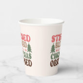 Stresst, gesegnet und Weihnachten besessen Pappbecher (Links)