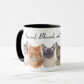 Stresste, gesegnete und katzengebundene Kaffee-Tas Tasse (Vorderseite Links)