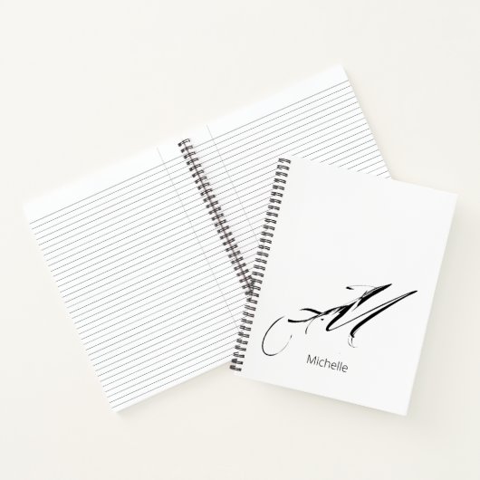 Stresstes Skript mit Name Monogram Notebook Notizblock (Innenseite)