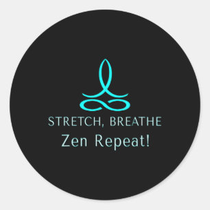 Stretch Atmen Zen Wiederholen Wellness Achtsam Lan Runder Aufkleber