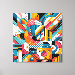 Stretch Canvas Print - farbenfrohe geometrische Ku Leinwanddruck