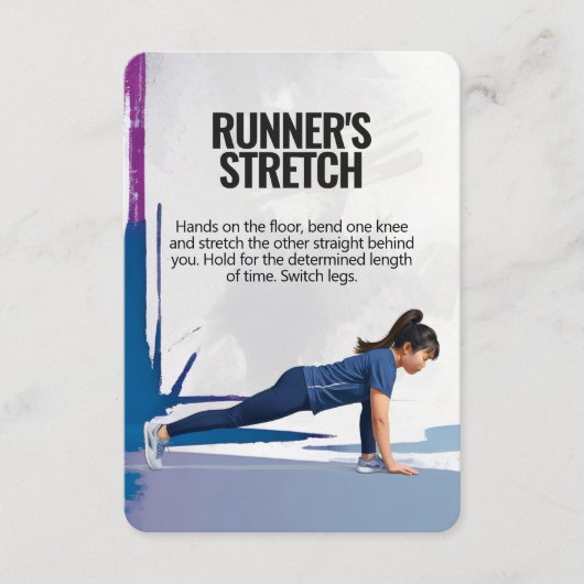Stretch-Fitness-Karte des Runners mit blauem Hinte Save The Date (Vorderseite)