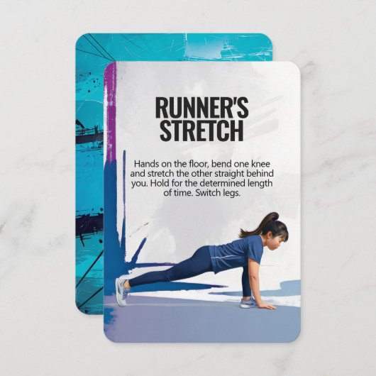 Stretch-Fitness-Karte des Runners mit blauem Hinte Save The Date (Vorne/Hinten)