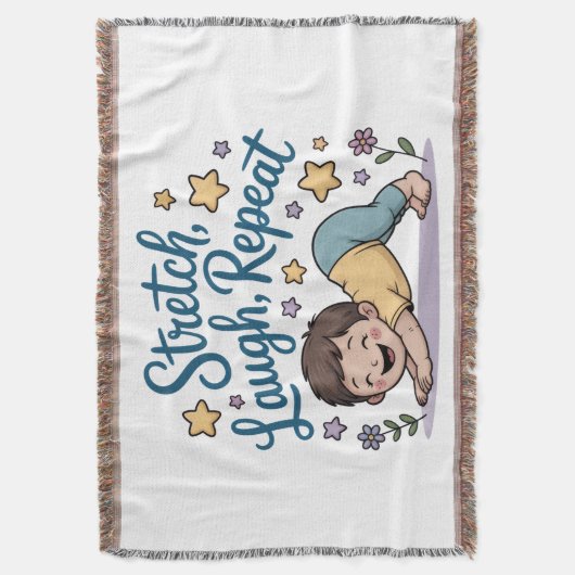 Stretch laugh repeat yoga lover decke (Vorderseite Vertikal)