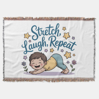 Stretch laugh repeat yoga lover decke