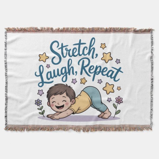 Stretch laugh repeat yoga lover decke (Vorderseite)