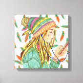 Stretch Leinwand Boho Hat Girl (Vorderseite)