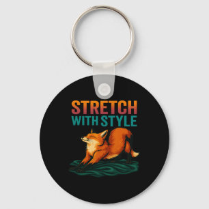 Stretch mit Stil Entspannende Fuchs-Yoga-Pose Fitn Schlüsselanhänger