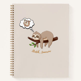 Stretch Tomorrow Faultier Notizbuch | Cozy Minimal