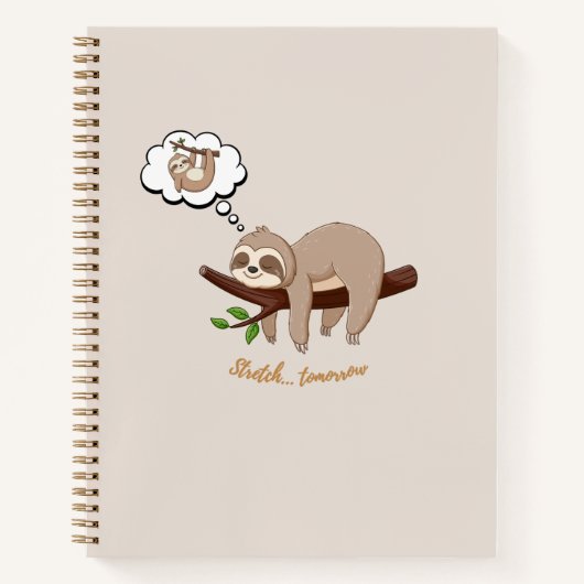 Stretch Tomorrow Faultier Notizbuch | Cozy Minimal (Vorderseite)