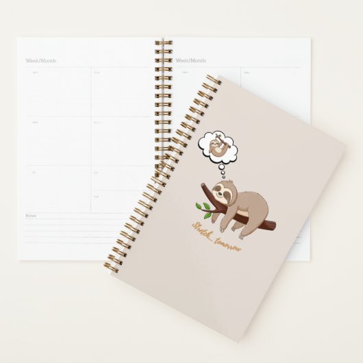 Stretch Tomorrow Faultier Notizbuch | Cozy Minimal Planer (Anzeige)