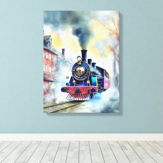 Stretchdruck der Leinwand (Insitu (Holzboden))