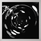Stretched Bokeh X-Ray Skeleton - Black & White Poster (Vorne)