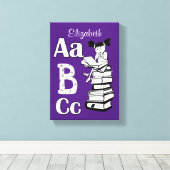 Stretched Canvas Print Abc Reading Lila Leinwanddruck (Insitu (Holzboden))