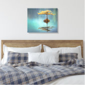 STRETCHED CANVAS PRINT : BAUM AUF EINER INSEL LEINWANDDRUCK (Insitu (Schlafzimmer))