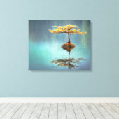 STRETCHED CANVAS PRINT : BAUM AUF EINER INSEL LEINWANDDRUCK (Insitu (Holzboden))