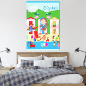 Stretched Canvas Print Beach Summer Fun Leinwanddruck (Insitu (Schlafzimmer))