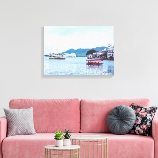 Stretched Canvas Print - Beautiful Lake Palace Leinwanddruck (Insitu (Wohnzimmer))