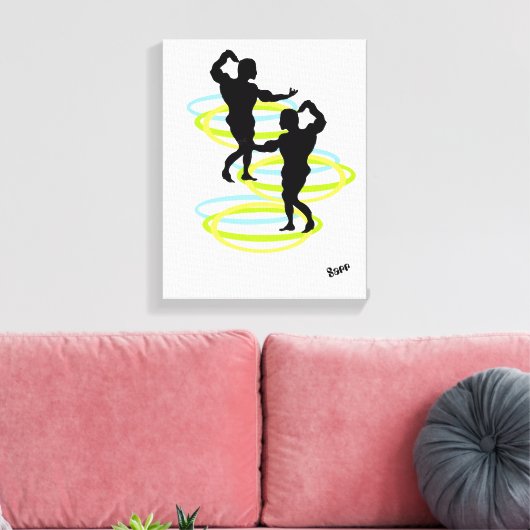 Stretched Canvas Print: Bewegung Leinwanddruck (Insitu (Wohnzimmer))