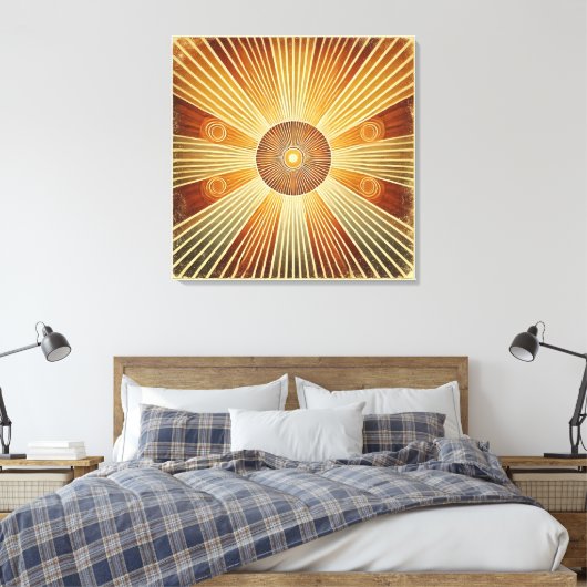 Stretched Canvas Print - Bohemischer Sonnenbrand i Leinwanddruck (Insitu (Schlafzimmer))
