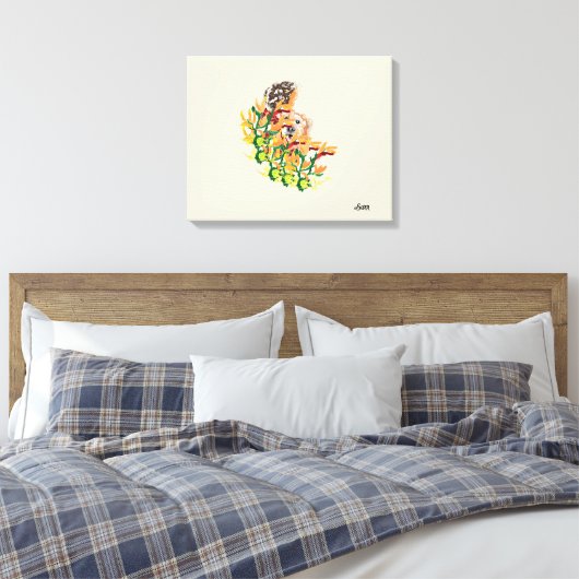 Stretched Canvas Print : Buddies Leinwanddruck (Insitu (Schlafzimmer))