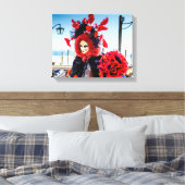 Stretched Canvas Print Carnival Maske Leinwanddruck (Insitu (Schlafzimmer))