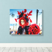 Stretched Canvas Print Carnival Maske Leinwanddruck (Insitu (Holzboden))