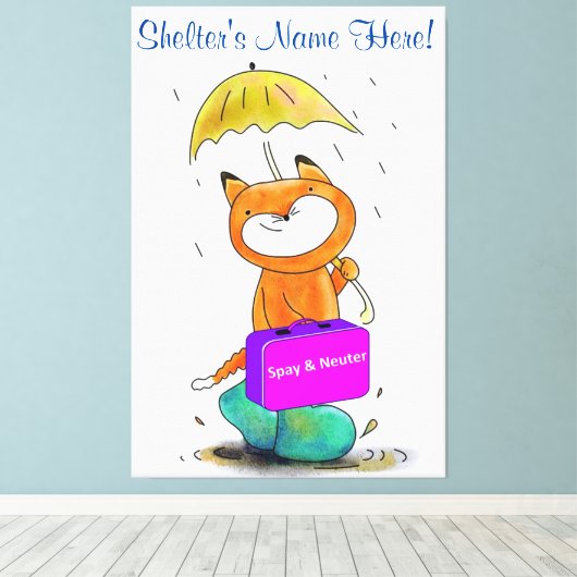 Stretched Canvas Print Cat Feline Spay and Neuter Leinwanddruck (Insitu (Holzboden))