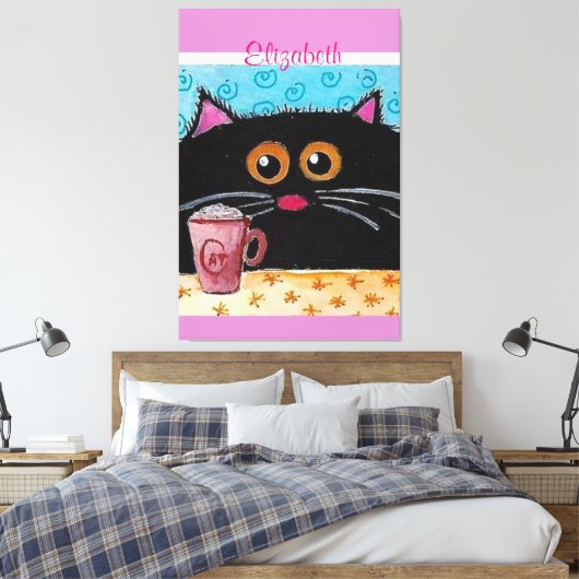 Stretched Canvas Print Cat Kitten Leinwanddruck (Insitu (Schlafzimmer))