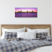 Stretched Canvas Print - Chicago Skyline Leinwanddruck (Insitu (Schlafzimmer))