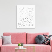 Stretched Canvas Print Coloring Dinosaurier Leinwanddruck (Insitu (Wohnzimmer))