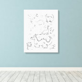 Stretched Canvas Print Coloring Dinosaurier Leinwanddruck (Insitu (Holzboden))