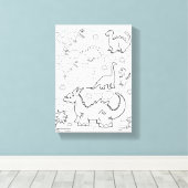 Stretched Canvas Print Coloring Dinosaurier Leinwanddruck (Insitu (Holzboden))