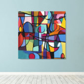 Stretched Canvas Print: Cubism Abstrakt Art Leinwanddruck (Insitu (Holzboden))