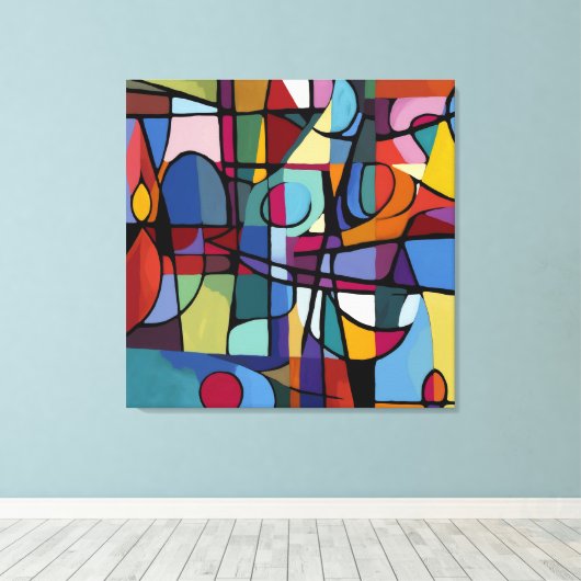 Stretched Canvas Print: Cubism Abstrakt Art Leinwanddruck (Insitu (Holzboden))