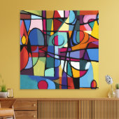 Stretched Canvas Print: Cubism Abstrakt Art Leinwanddruck (Insitu (Wohnzimmer))