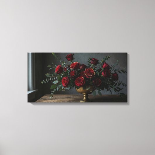 Stretched Canvas Print Dark Florals Leinwanddruck (Vorderseite)