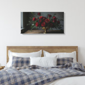 Stretched Canvas Print Dark Florals Leinwanddruck (Insitu (Schlafzimmer))